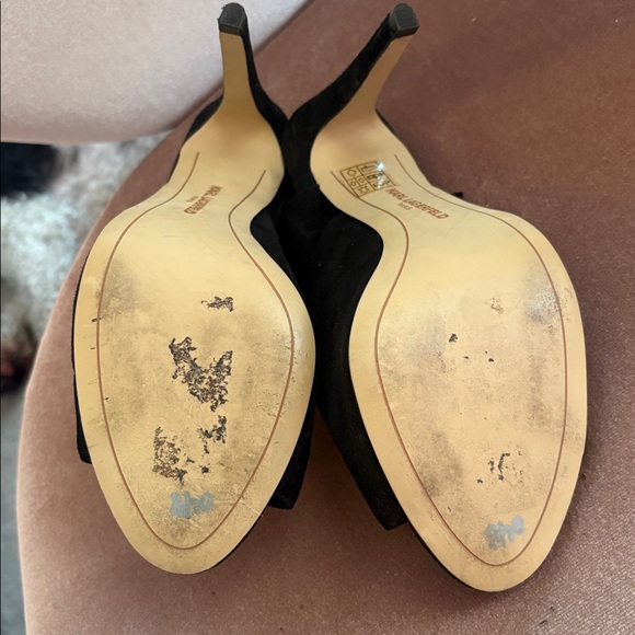 Suede Black Ruffle Heels - Picture 3 of 3